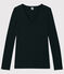 T-shirt col V iconique en coton Femme noir NOIR