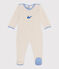 Fluwelen babypyjama met sluiting op de rug beige MONTELIMAR CHINE