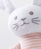 Uniseks konijnknuffel met rammelaar voor baby's roze ROSAKO/wit MARSHMALLOW