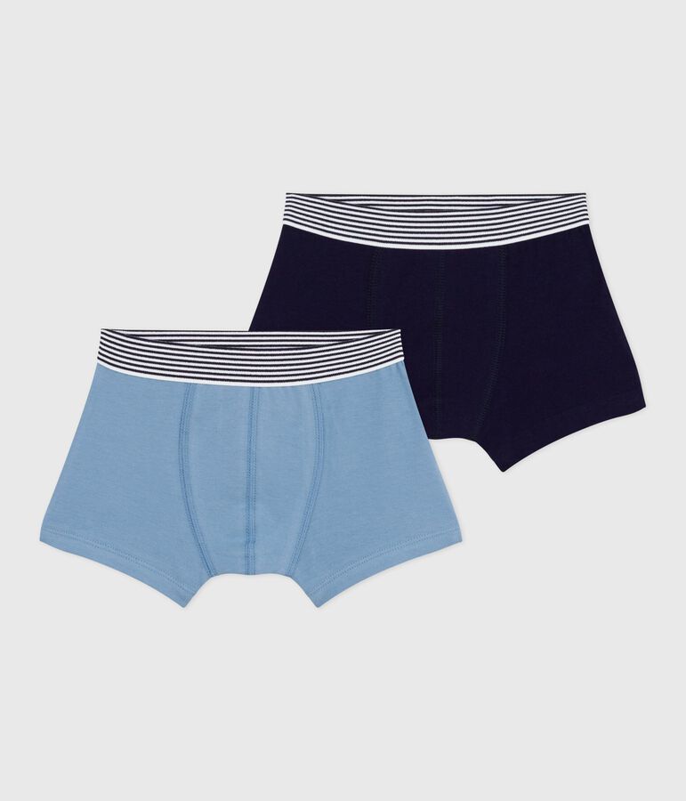 Setje met effen boxershorts in katoen en elastaan voor kinderen multicouleur