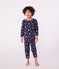 Pyjama enfant en molleton imprimé étoiles bleu SOIR/ MARSHMALLOW