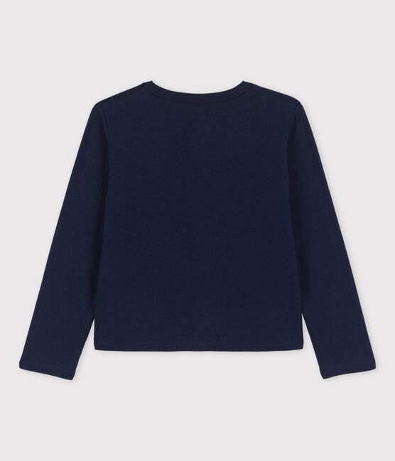 Cardigan en coton bio enfant fille bleu SMOKING