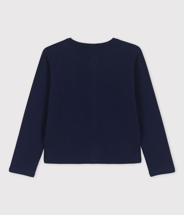 Cardigan en coton bio enfant fille bleu marine