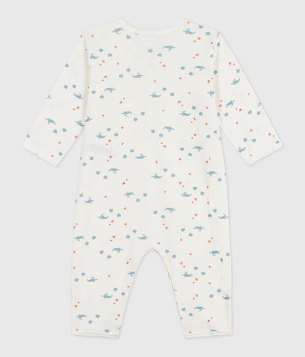 Pyjama b&eacute;b&eacute; en coton sans pieds imprim&eacute; tortues blanc/multicouleur