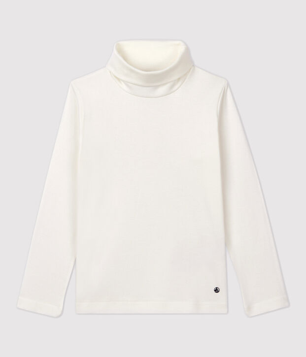 Sous-pull en coton enfant fille / gar&ccedil;on blanc