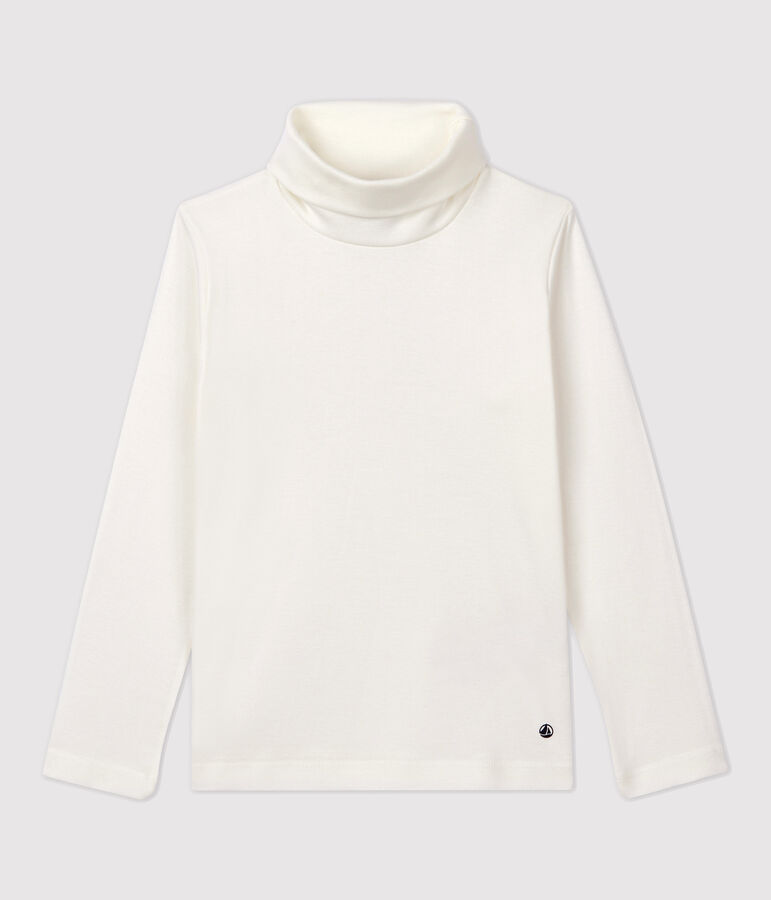 Sous-pull en coton enfant fille / gar&ccedil;on blanc