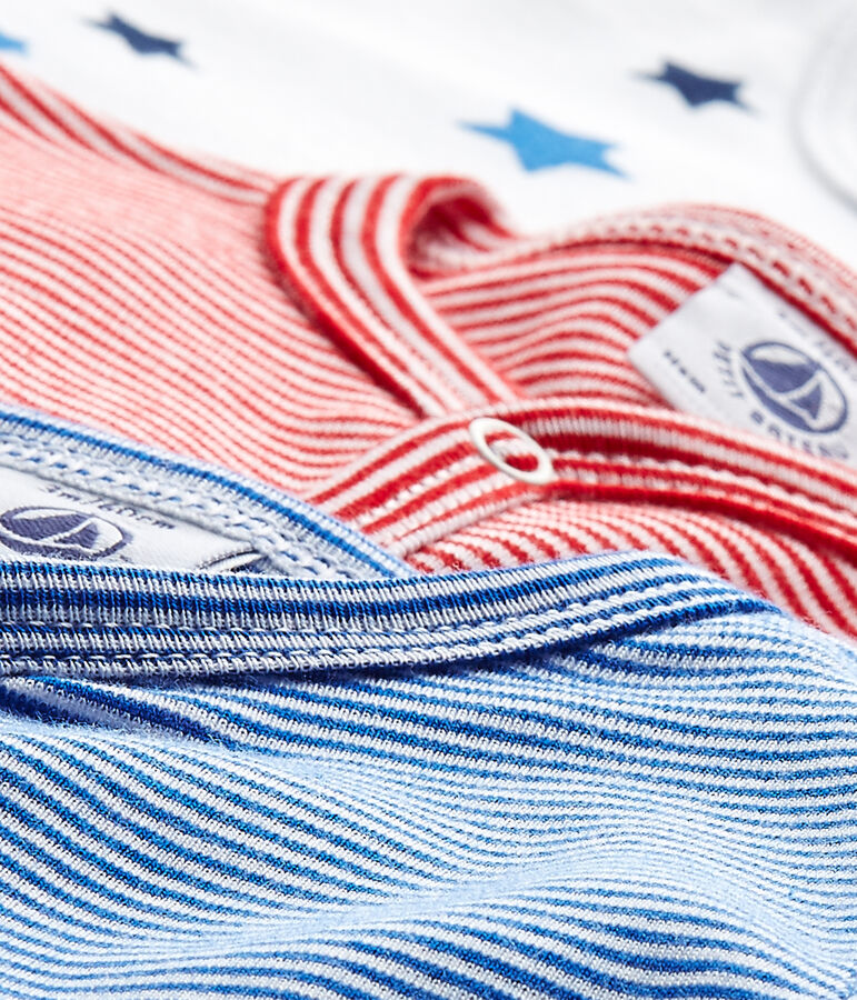 Set van drie pyjama's voor babyjongens wit