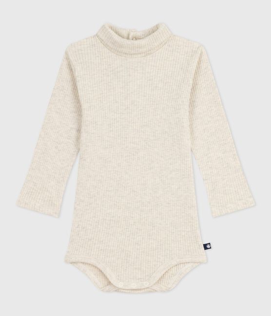Body bébé col roulé en coton uni beige MONTELIMAR CHINE