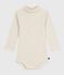 Body bébé col roulé en coton uni beige MONTELIMAR CHINE