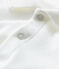 Body met lange mouwen en polokraag babyjongen wit MARSHMALLOW