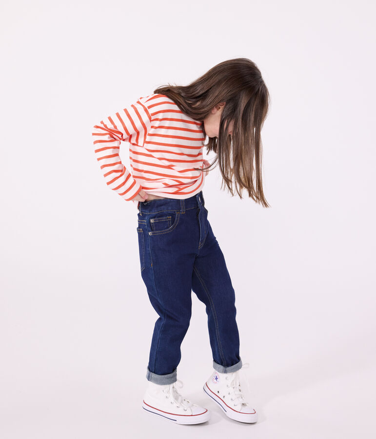 Slim-fit broek van denim voor meisjes blauw DENIM BRUT