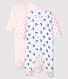 Set van 2 babyslaappakjes van ribstof voor meisjes