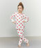Pyjama coeur petite fille en molleton blanc MARSHMALLOW/rouge TERKUIT