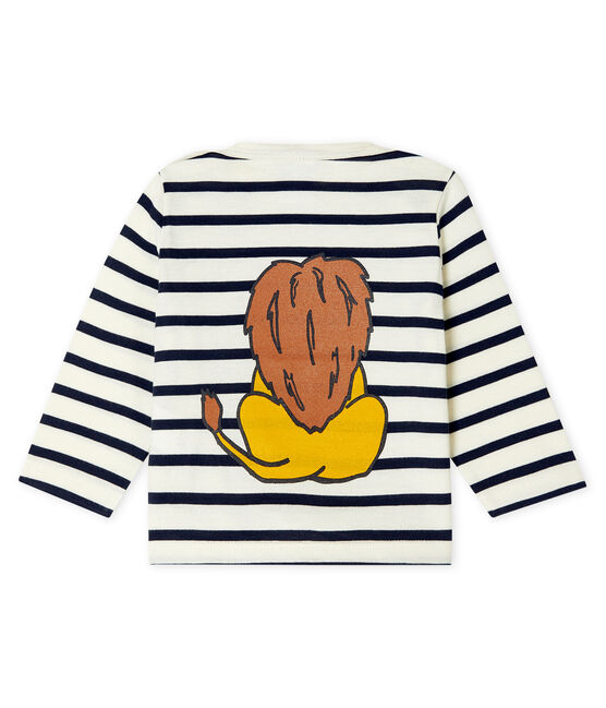 Marinière co-création bébé mixte beige COQUILLE/bleu SMOKING CN
