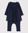 Leggingjurk van fluweel-mesh babymeisje blauw SMOKING
