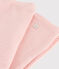 Legging milleraies petite fille en laine et coton rose CHARME/blanc MARSHMALLOW