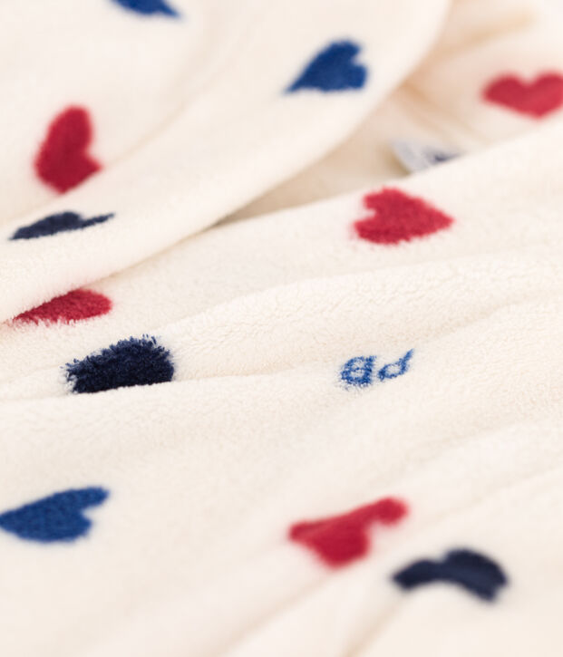 Robe de chambre en polaire enfant &eacute;cru/multicouleur