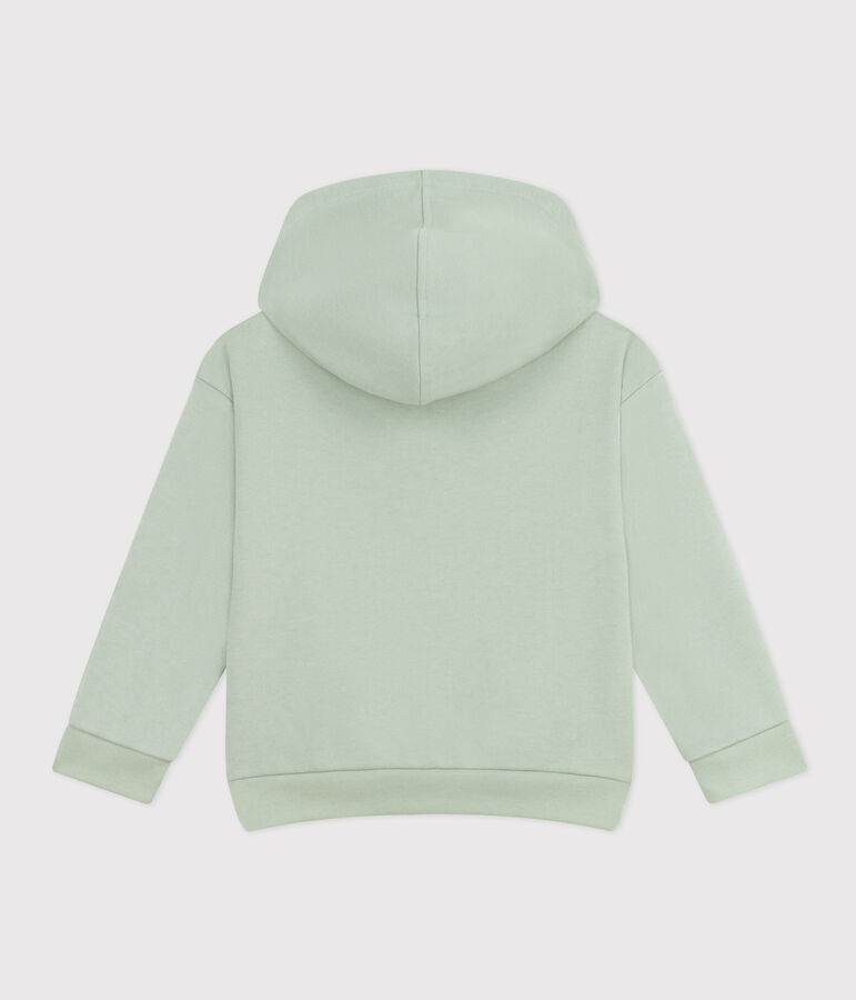 Sweatshirt met rits en kap in fleece voor jongens groen