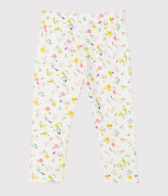 Pantalon bébé fille imprimée blanc MARSHMALLOW/blanc MULTICO