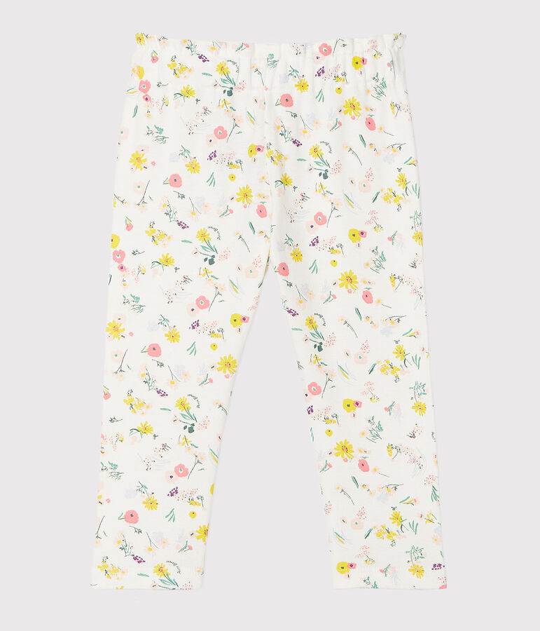 Broek met print babymeisje wit MARSHMALLOW/wit MULTICO
