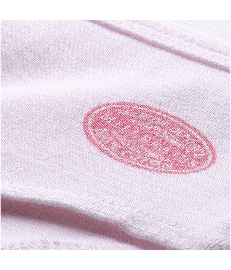 Meisjesboxershort met milleraies-strepen roze VIENNE/wit ECUME