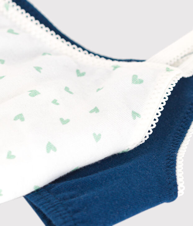 Setje met 2 kindertops van katoen en elastaan met hartjesprint multicouleur