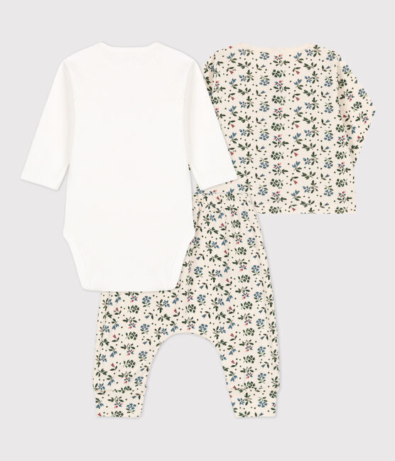 Driedelige set met bloemenprint van katoen wit AVALANCHE/ MULTICO
