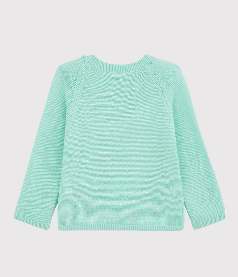 Blauwe gebreide cardigan voor baby van biologisch katoen blauw