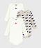 Set van 3 katoenen body's met lange mouwen en walvissenopdruk voor baby's variante 1