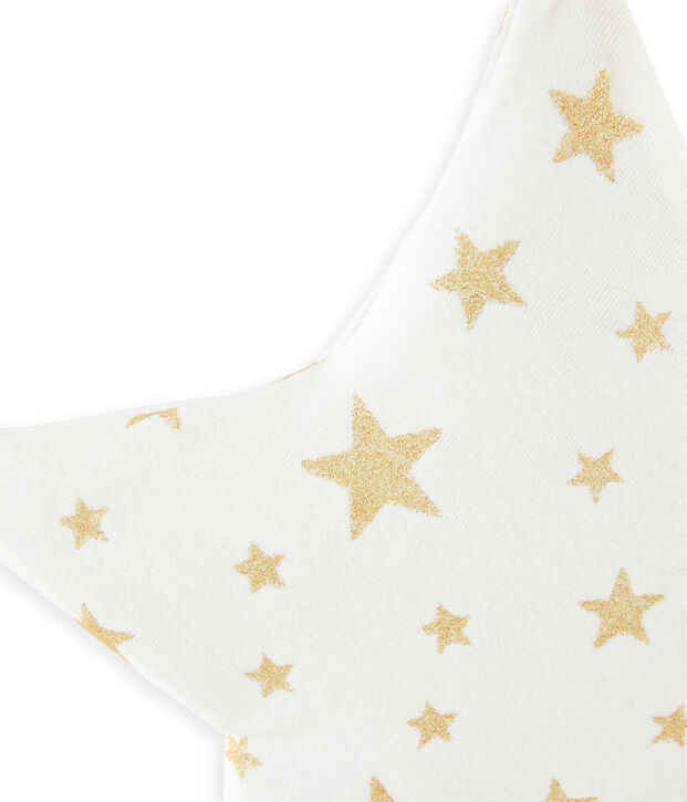 Coussin b&eacute;b&eacute; en c&ocirc;te blanc/jaune