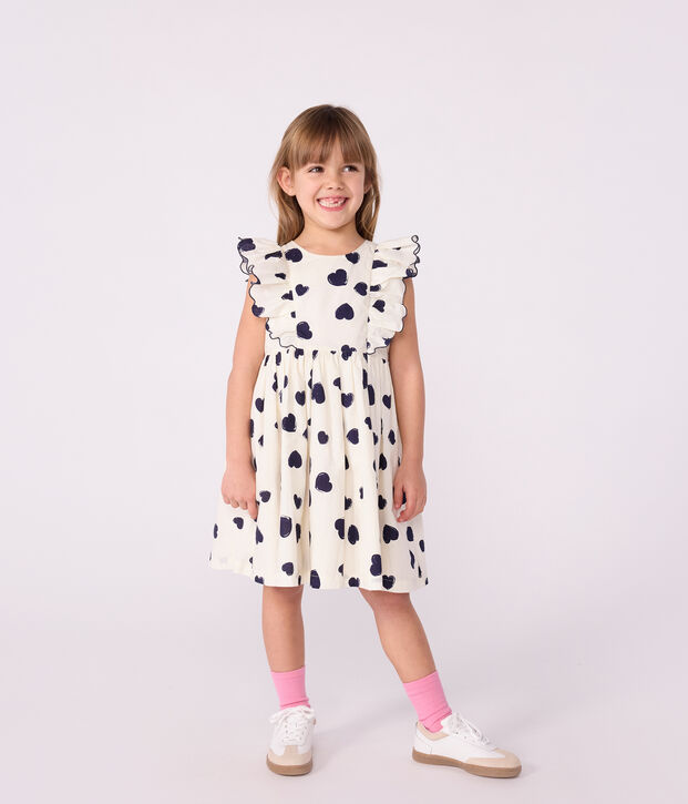 Robe enfant sans manche en coton bleu/bleu