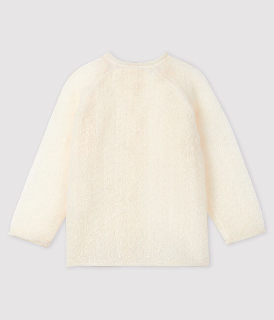 Gebreide cardigan voor meisjesbaby wit MARSHMALLOW