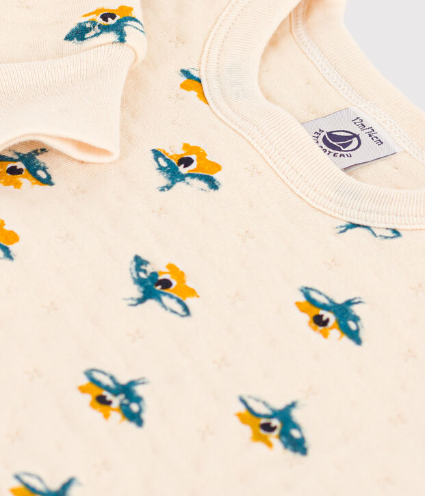Sweatshirt en tubique matelass&eacute; b&eacute;b&eacute; &eacute;cru/multicouleur