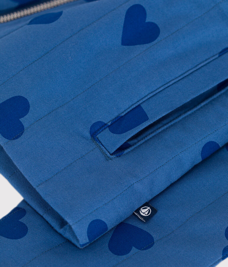 Katoenen kinderjasje met hartjes blauw/blauw