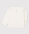 Vest van ribstof 2x2 voor baby wit MARSHMALLOW