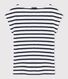 Gestreept dames-T-shirt in linnen