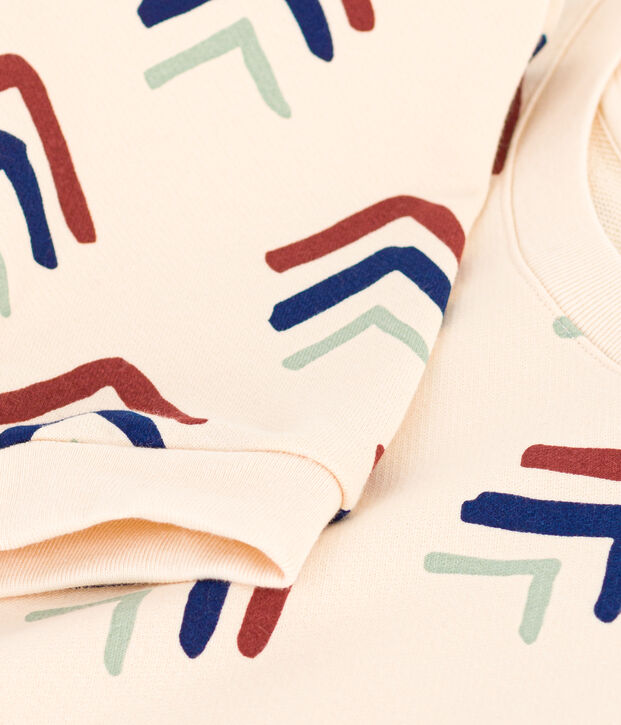 Sweatshirt van fleece voor dames ecru/multicouleur