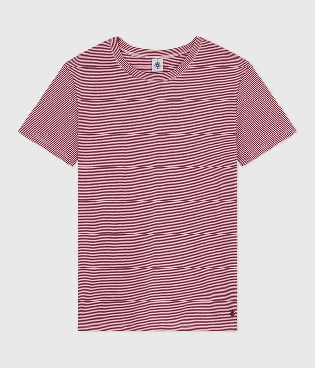 Katoenen dames-T-shirt met korte mouwen - L'Iconique rood/wit