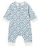 Combinaison longue bébé garçon en côte blanc MARSHMALLOW/blanc MULTICO