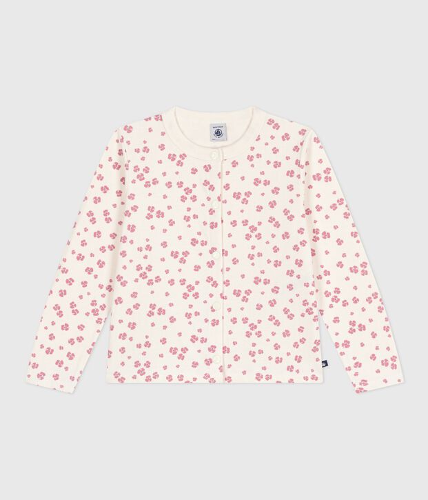 Katoenen cardigan met print voor kinderen ecru/multicouleur