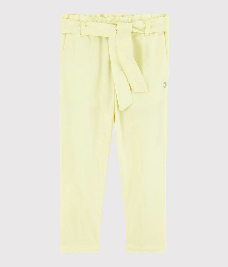 Pantalon en serge enfant fille jaune CITRONEL