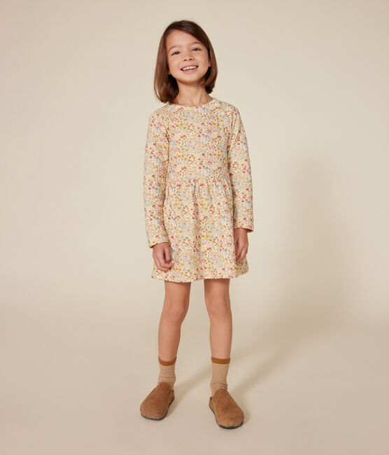 Robe manches longues en tubique enfant fille blanc AVALANCHE/ MULTICO