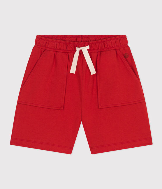 Short en coton enfant garçon rouge AURORA
