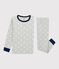Pyjama imprimé étoiles petit garçon en coton gris BELUGA/blanc MARSHMALLOW