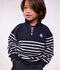 Katoenen sweatshirt met strepen en schipperskraag voor kinderen blauw/wit