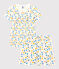 Pyjacourt fleurs phosphorescentes petite fille en coton blanc MARSHMALLOW/blanc MULTICO