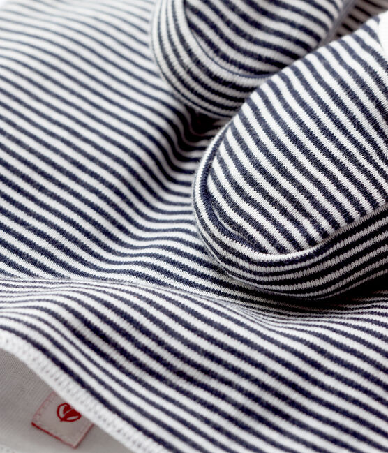 Lot bonnet naissance et chaussons à rayures bébé en coton biologique variante 1