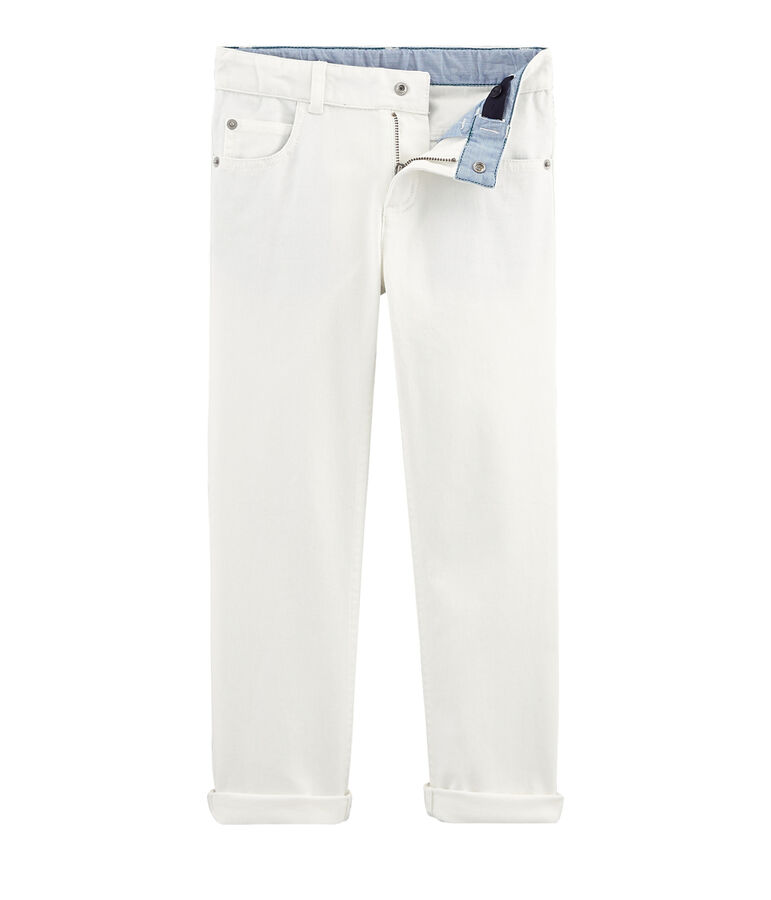 Pantalon enfant garcon blanc MARSHMALLOW