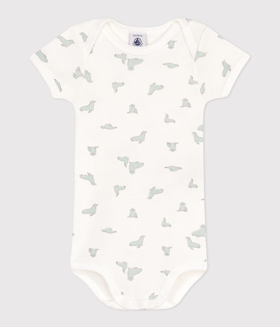 Katoenen rompertje met korte mouwen en print voor baby's MARSHMALLOW/ PAUL