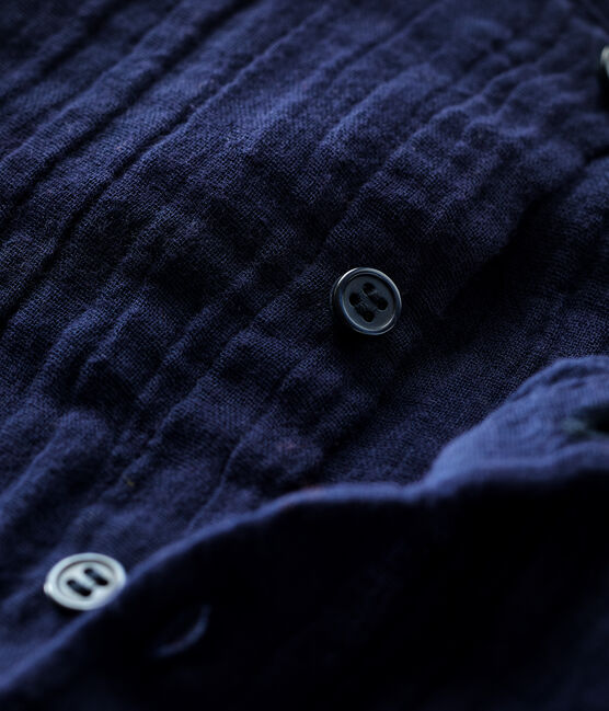 Chemise en gaze de coton bio bébé bleu SMOKING
